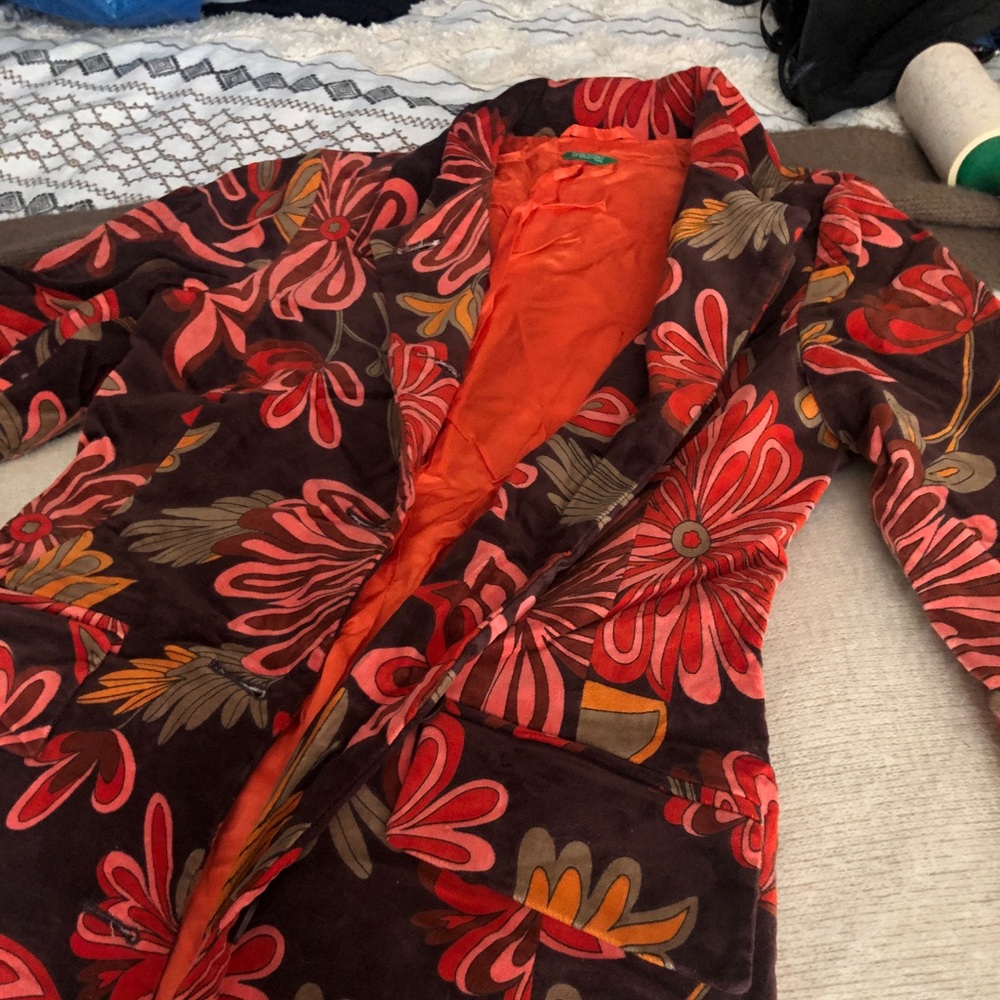 Rare Benetton Floral Long Jacket
